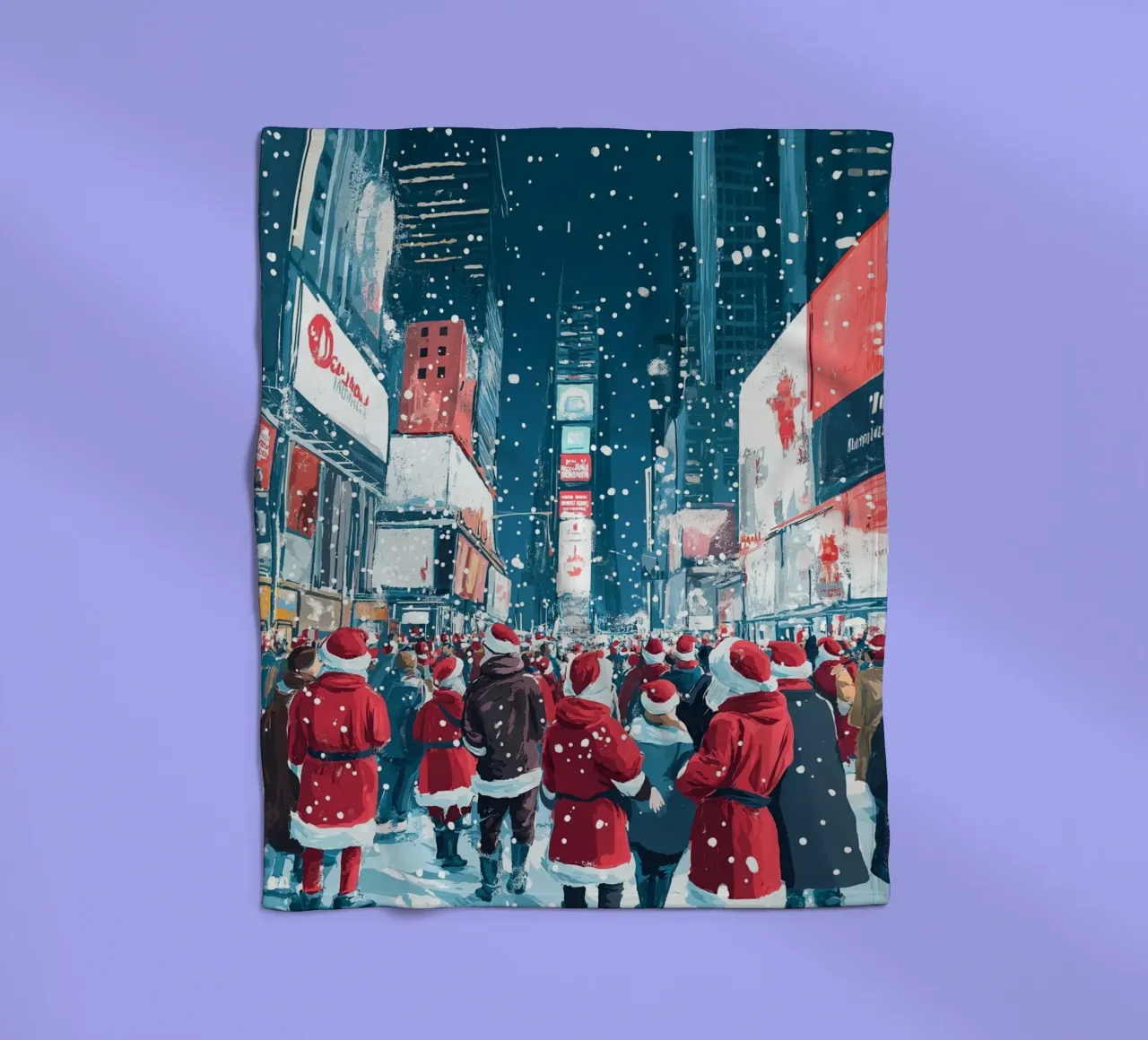 Babbo Natale a Times Square - Divertimento natalizio innevato a NYC coperta in pile da ClubArt