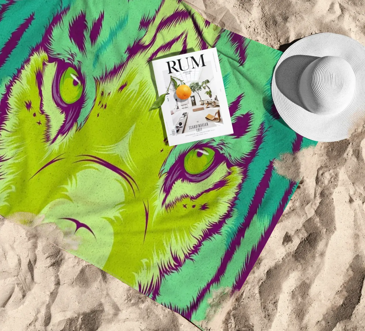 Tiger beach towel by Cranio Dsgn