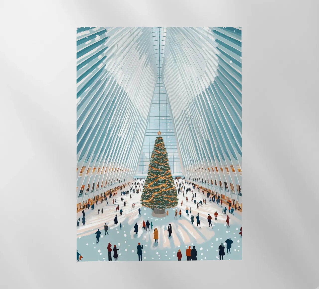 Albero di Natale di Oculus - Interni festosi di un punto di riferimento di New York pellicola backlit da ClubArt