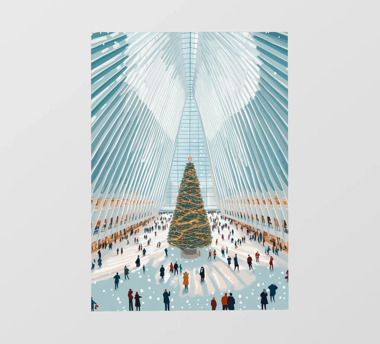 Albero di Natale di Oculus - Interni festosi di un punto di riferimento di New York pellicola backlit da ClubArt