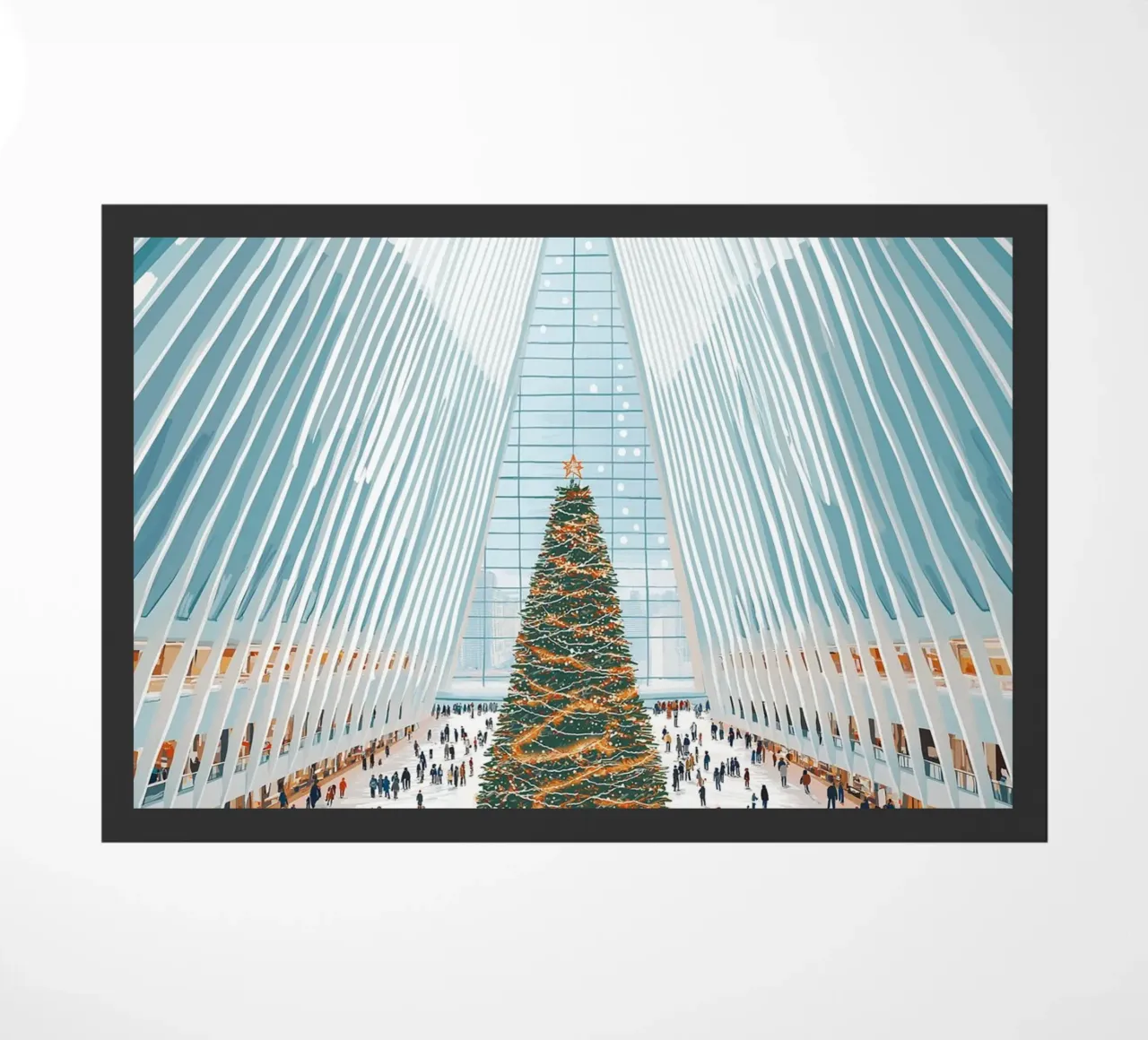 Albero di Natale di Oculus - Interni festosi di un punto di riferimento di New York zerbino da ClubArt