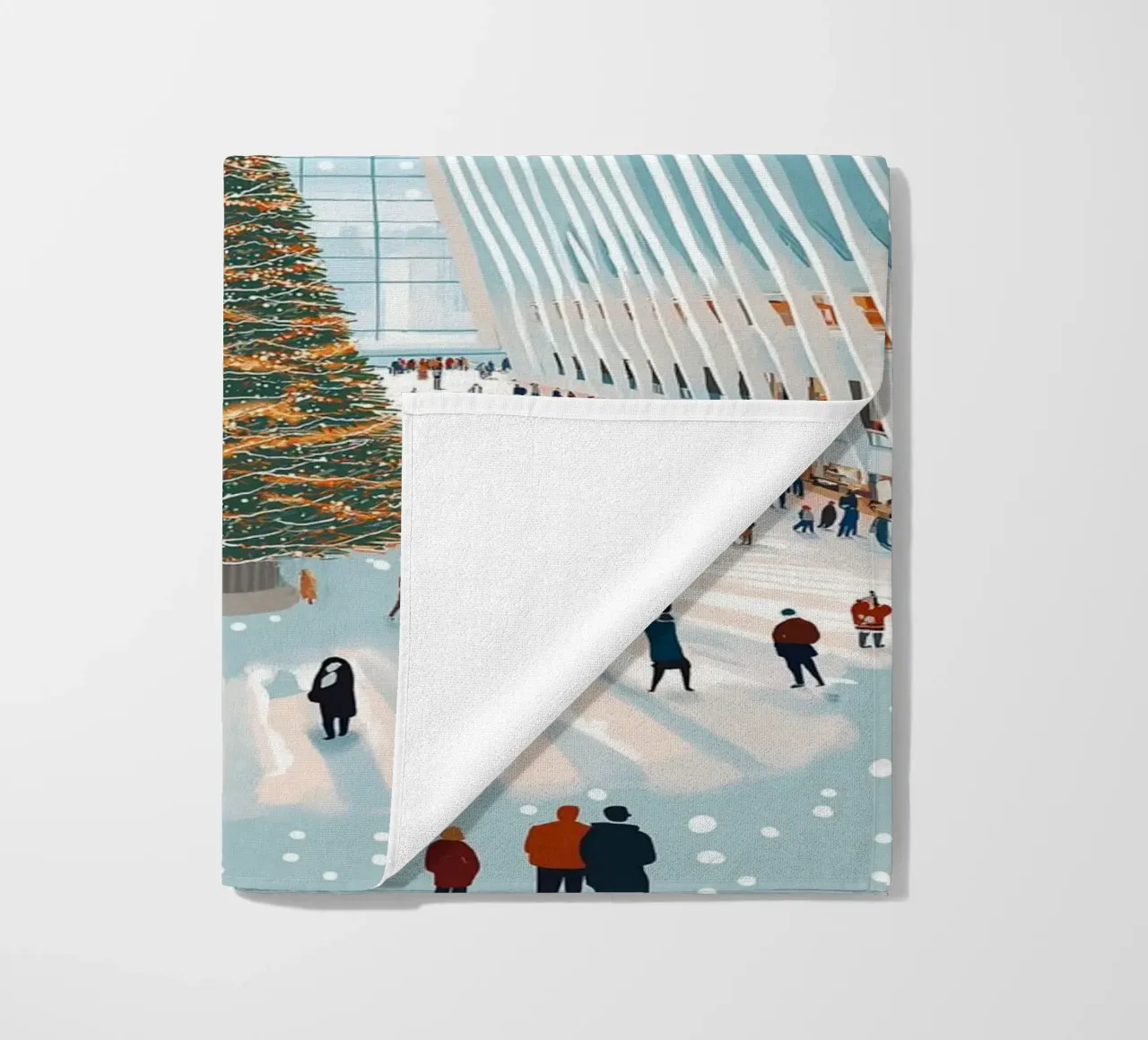 Albero di Natale di Oculus - Interni festosi di un punto di riferimento di New York telo mare da ClubArt