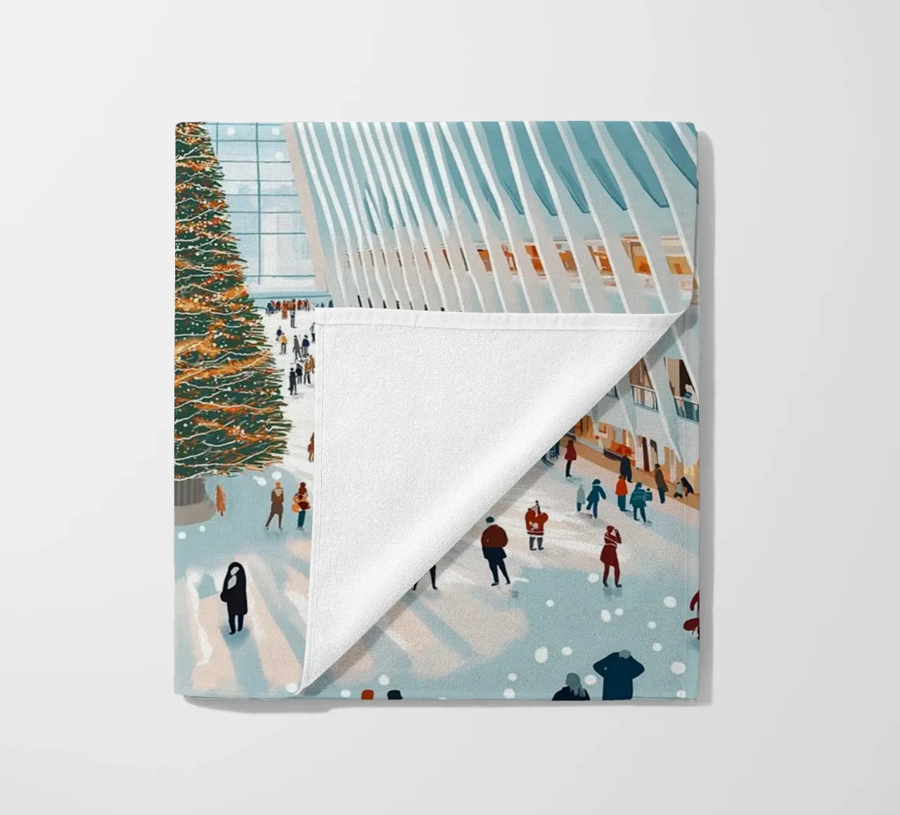 Albero di Natale di Oculus - Interni festosi di un punto di riferimento di New York telo mare da ClubArt