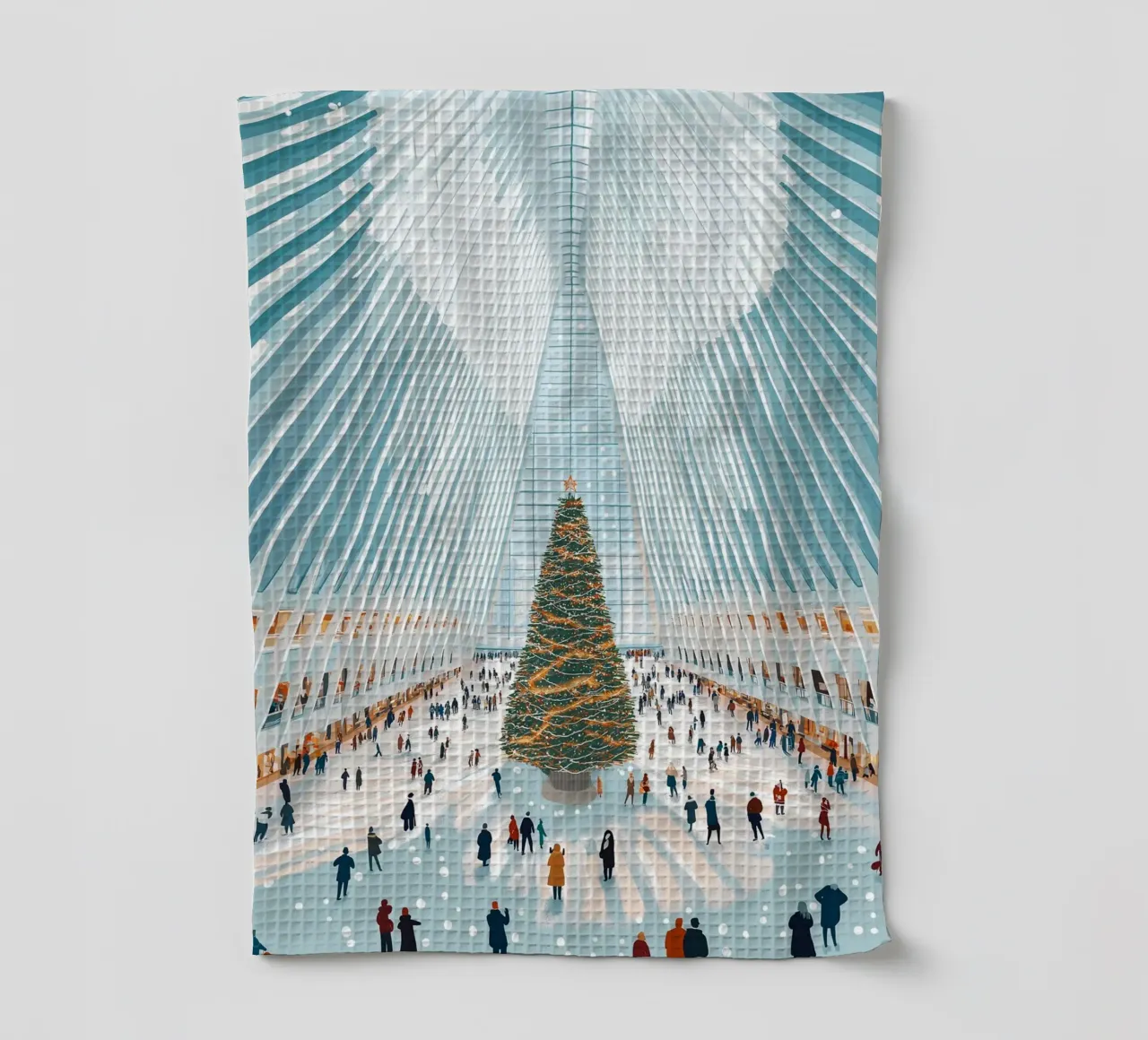 Albero di Natale di Oculus - Interni festosi di un punto di riferimento di New York canovaccio da cucina da ClubArt