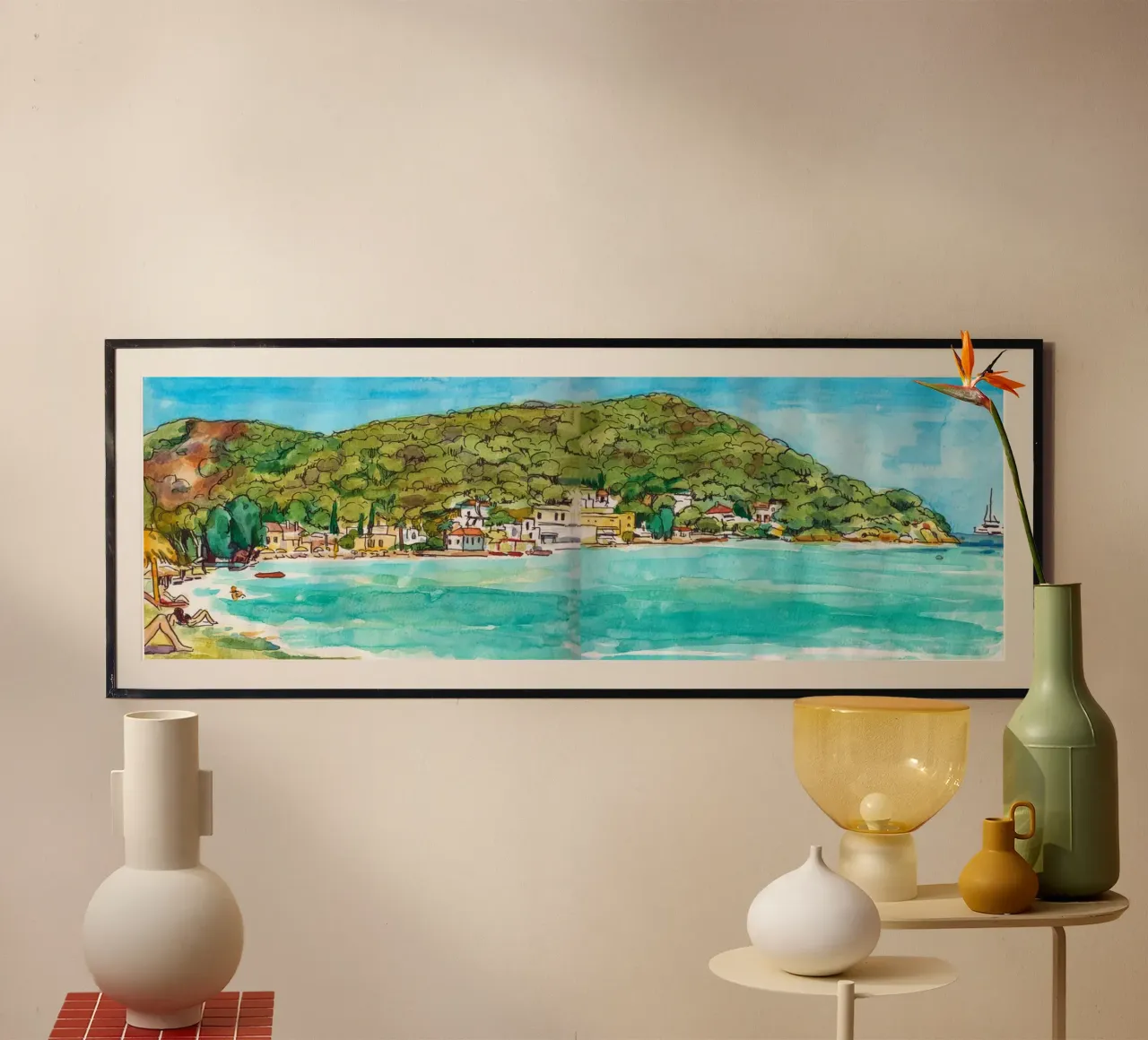 Askeli beach poster con telaio in legno da C.WILL