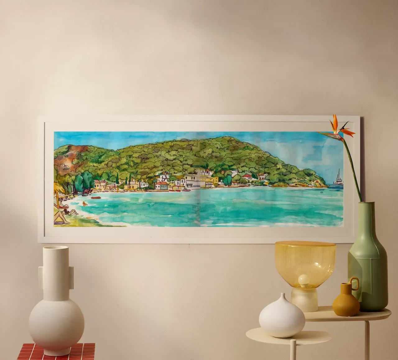 Askeli beach poster con telaio in legno da C.WILL