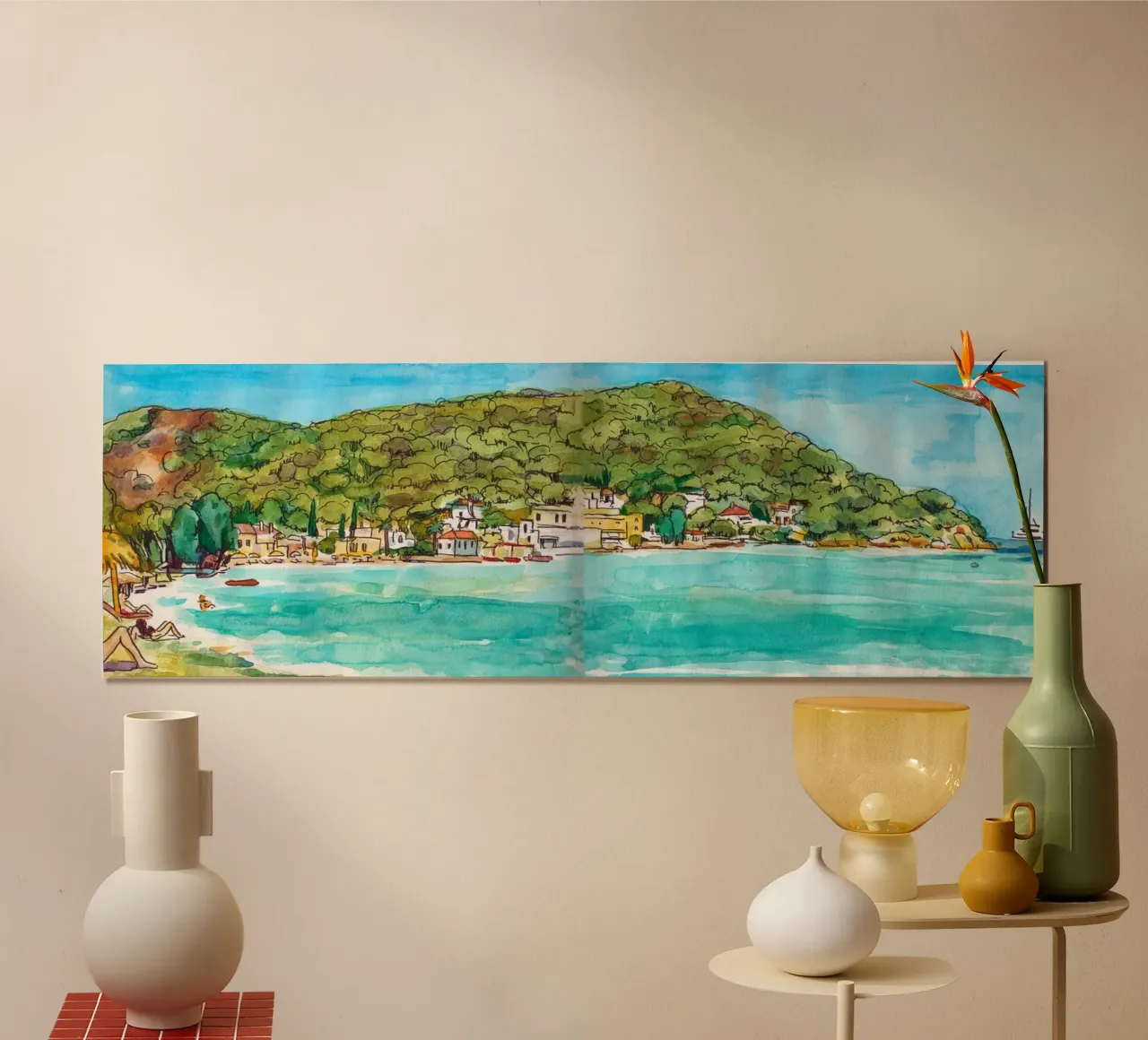 Askeli beach poster con telaio in legno da C.WILL