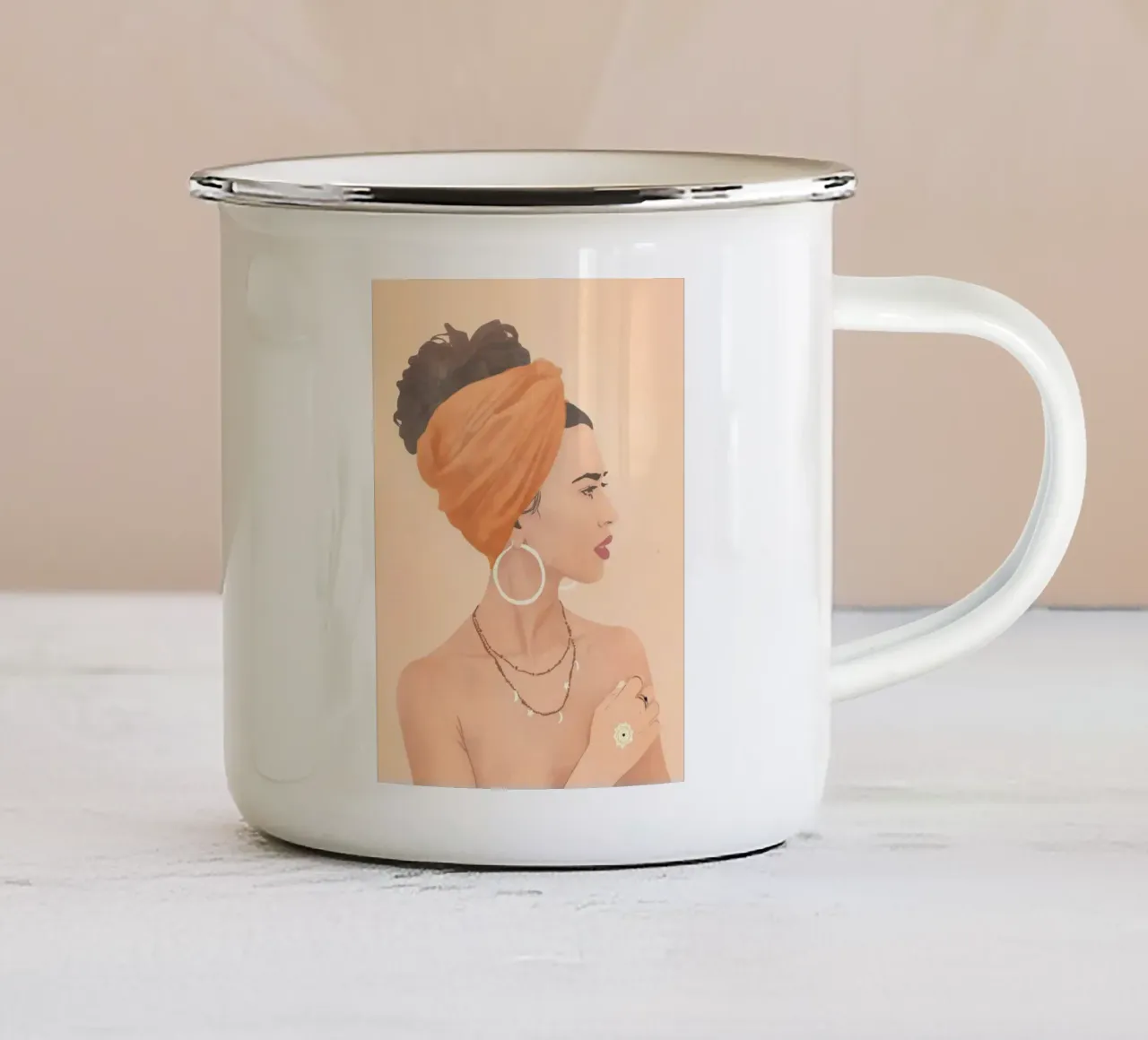 Audace in arancione tazza in smalto da LeaDArt