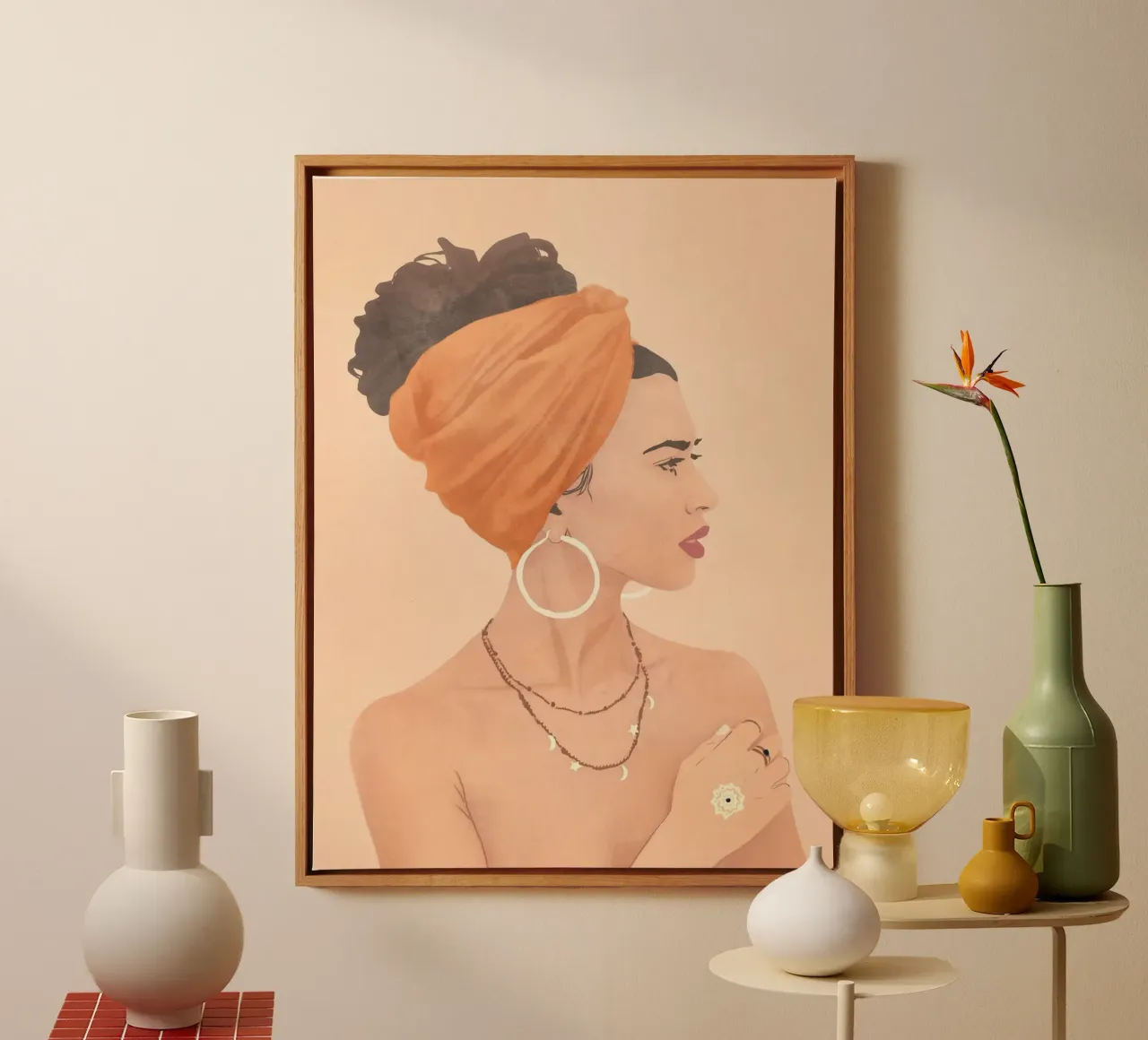 Audace in arancione tela con Cornice a cassetta da LeaDArt