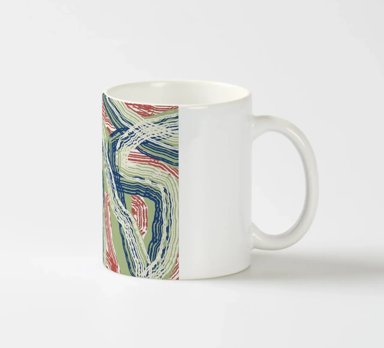 Astrazione delle linee 06 tazza in ceramica da Little Dean