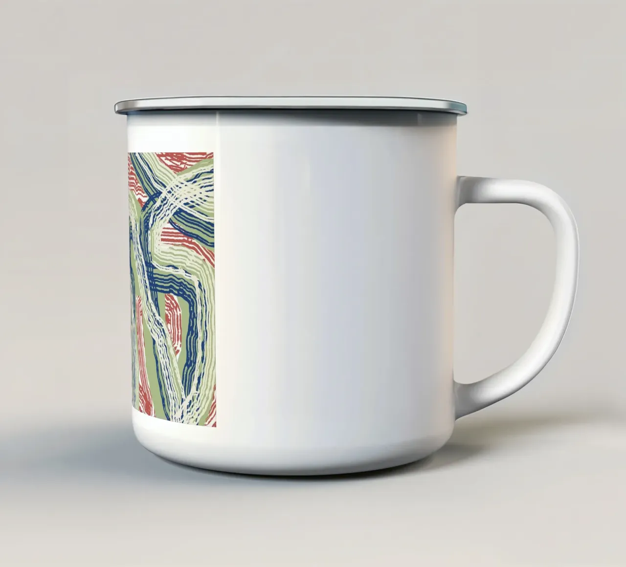 Line abstraction 06 enamel mug by Little Dean