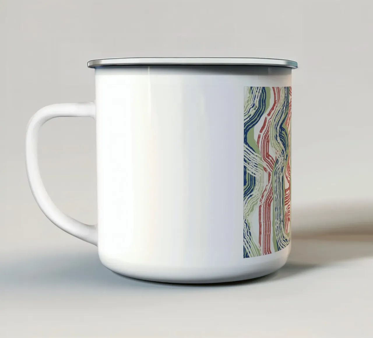 Line abstraction 06 enamel mug by Little Dean