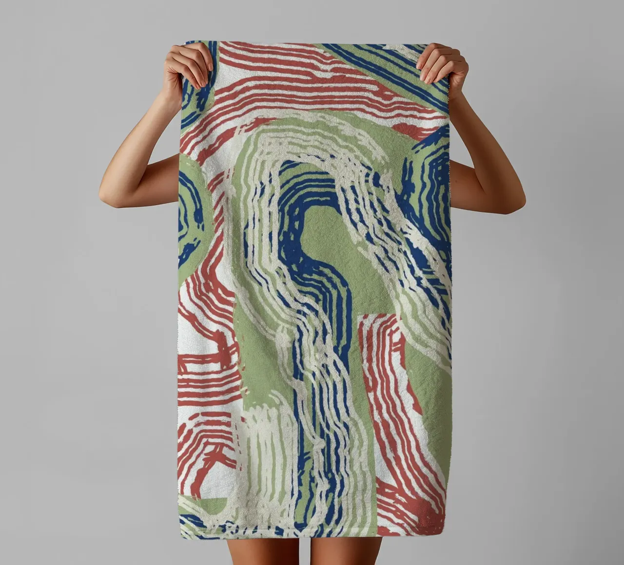 Line abstraction 06 towel by Little Dean