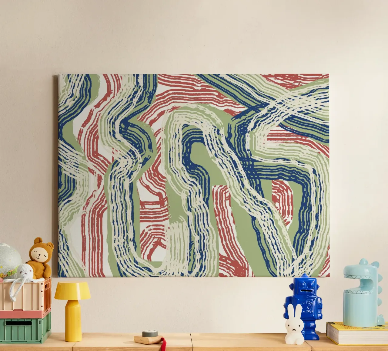 Line abstraction 06 canvas by Little Dean