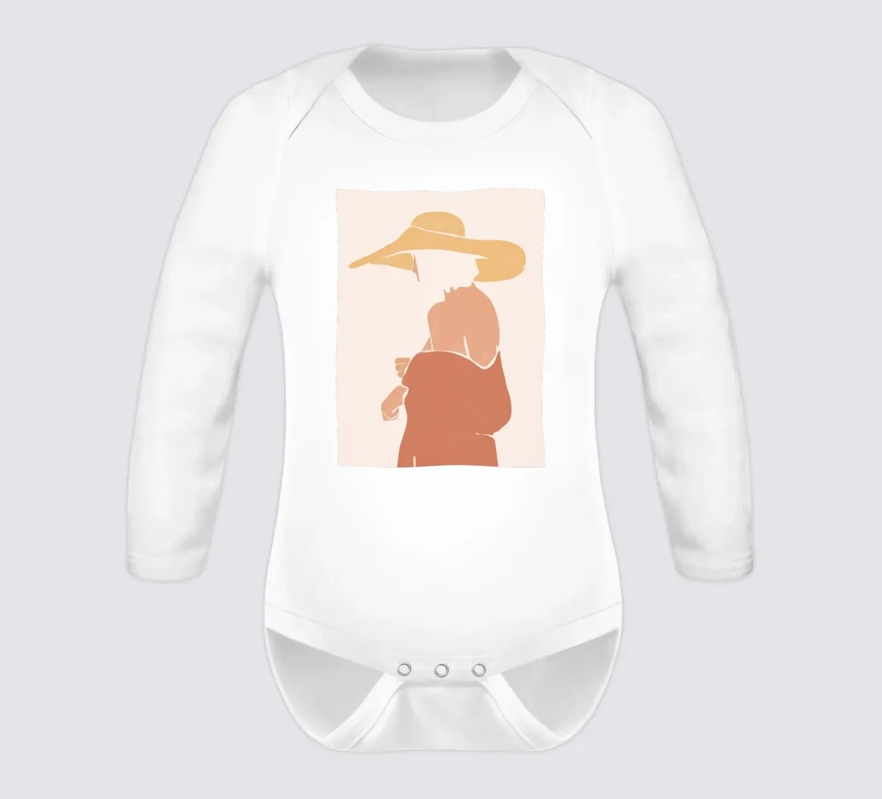 Golden Hat long-sleeve baby romper by LeaDArt