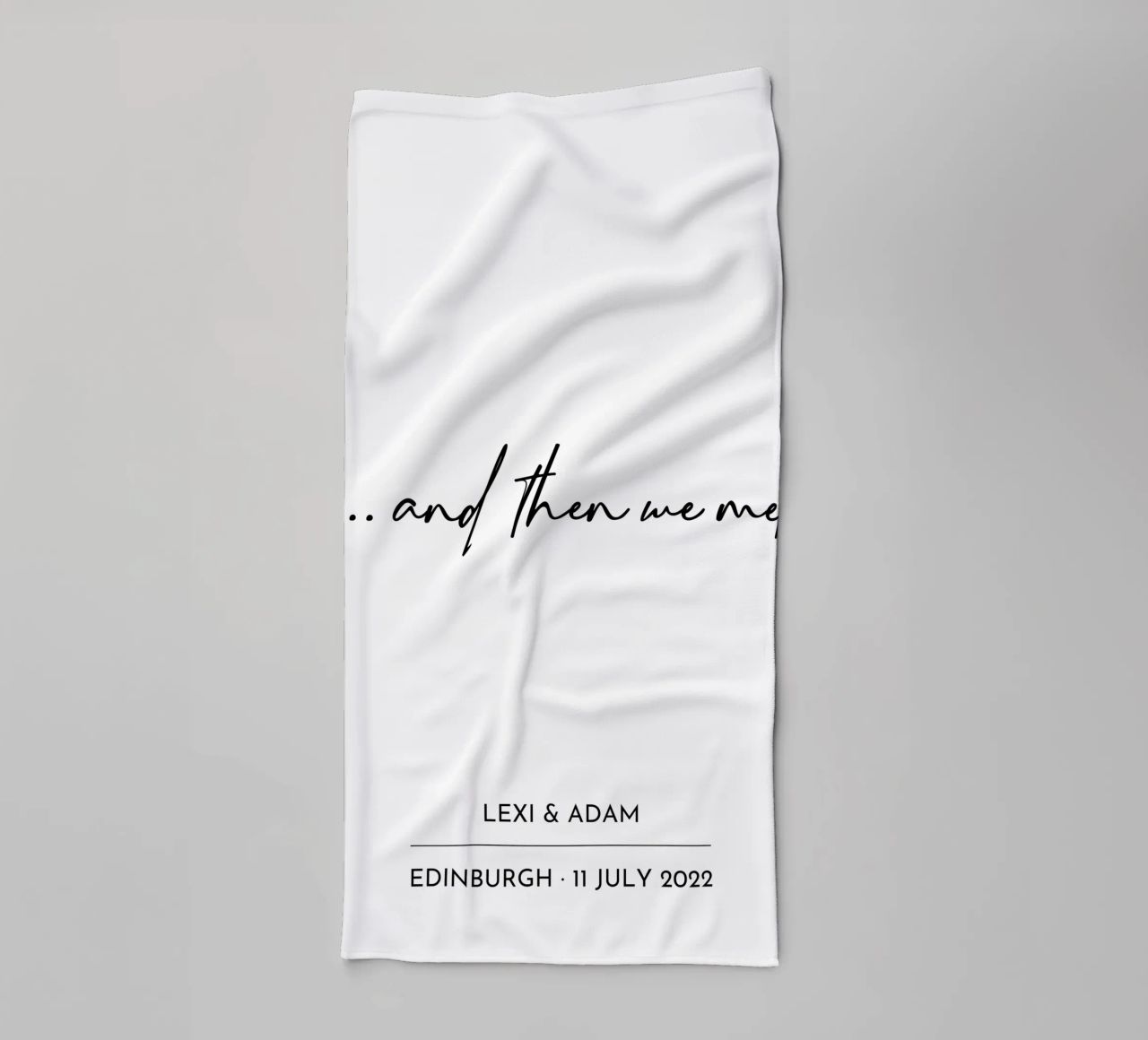 ... Und dann trafen wir uns Hochzeit Custom Print Handtuch von Prints By Ayleen