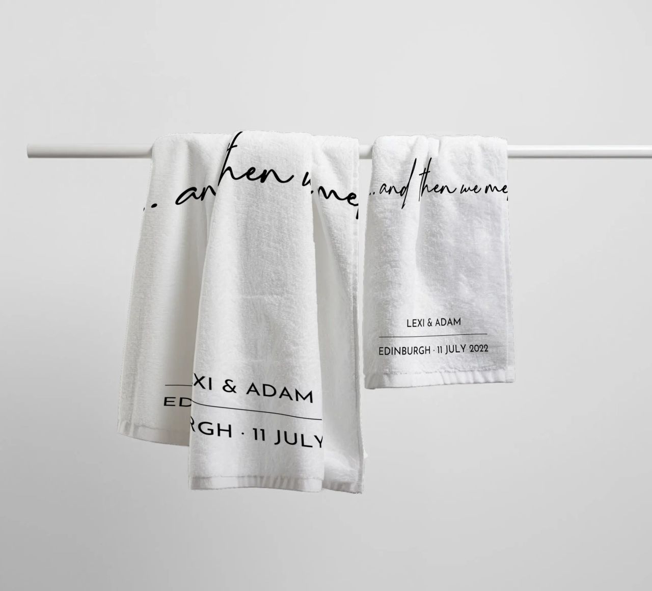 ... Und dann trafen wir uns Hochzeit Custom Print Handtuch von Prints By Ayleen