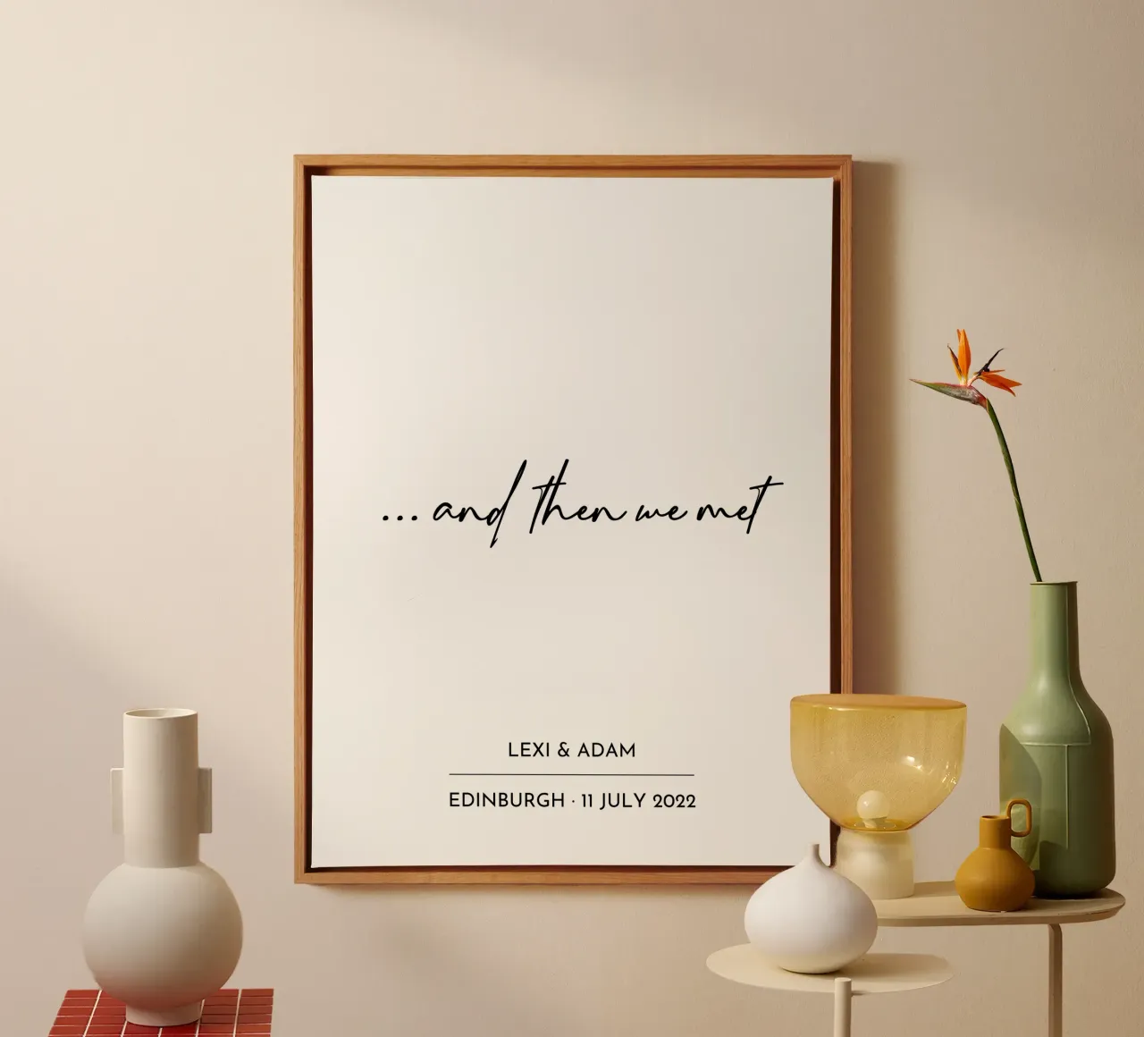 ... En toen ontmoetten we elkaar bruiloft aangepaste print canvas van Prints By Ayleen