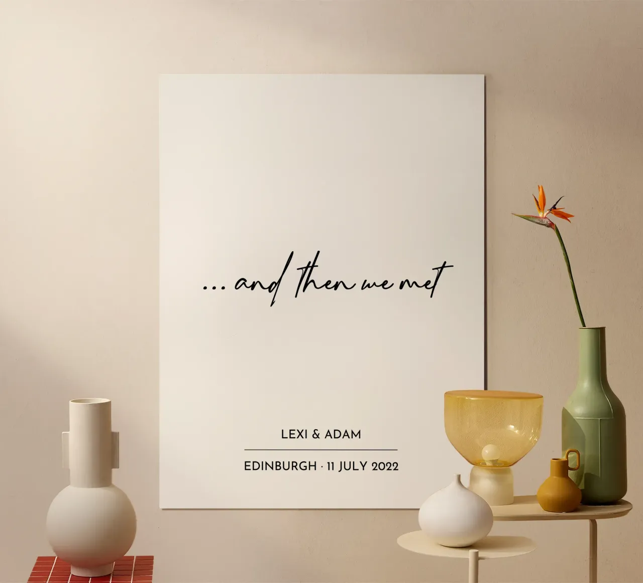 ... And Then We Met Wedding Impression personnalisée poster de Prints By Ayleen