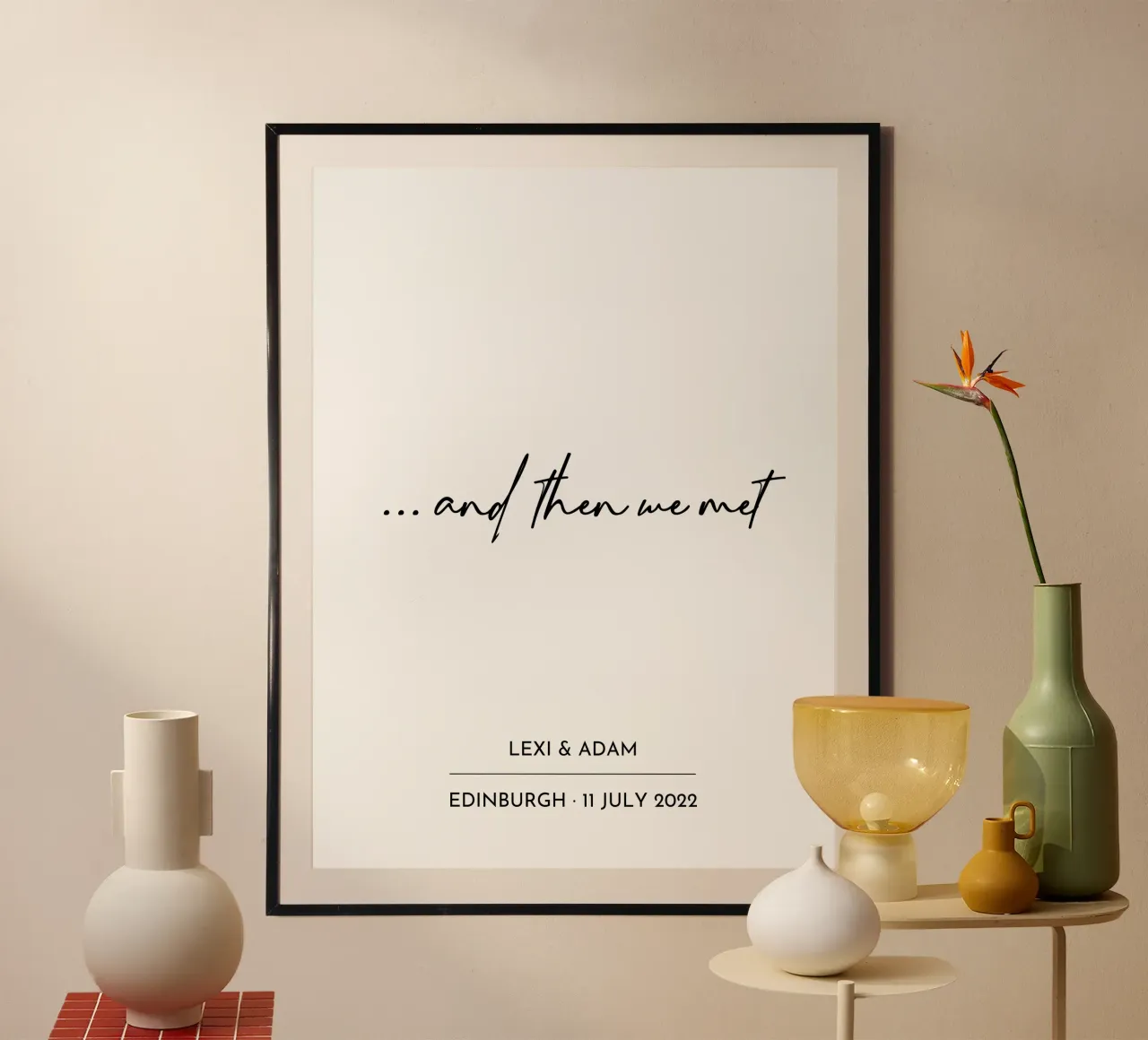 ... And Then We Met Wedding Impression personnalisée poster de Prints By Ayleen