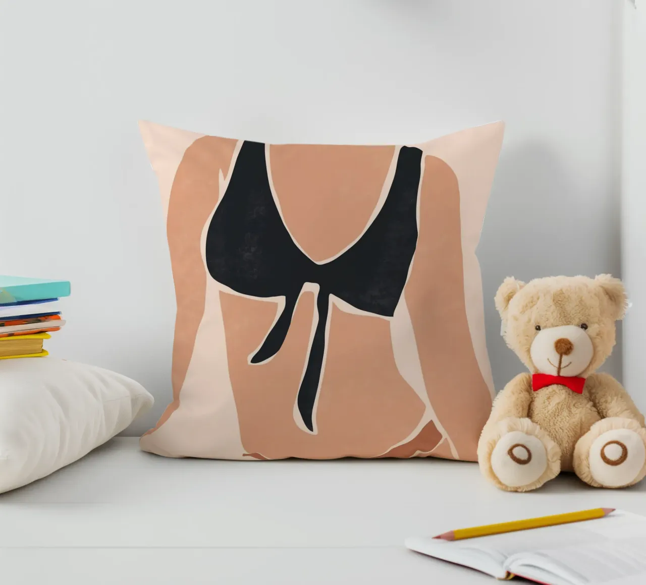 Bikini con cravatta nera cuscino da LeaDArt