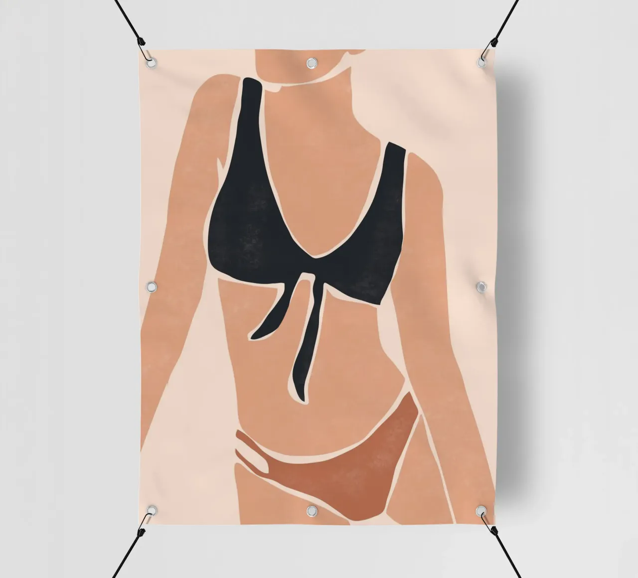 Bikini con cravatta nera telo in pvc da LeaDArt