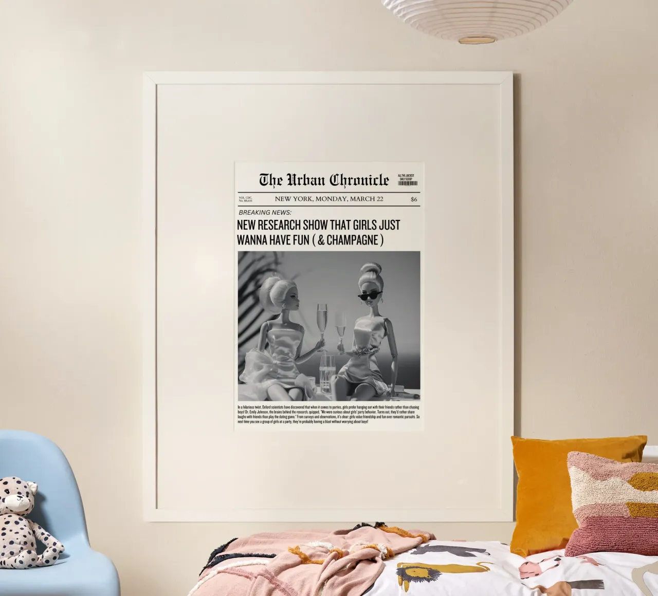 Barbie Fun & Champagne: stampa d'arte di Cronaca Urbana poster da homdeco