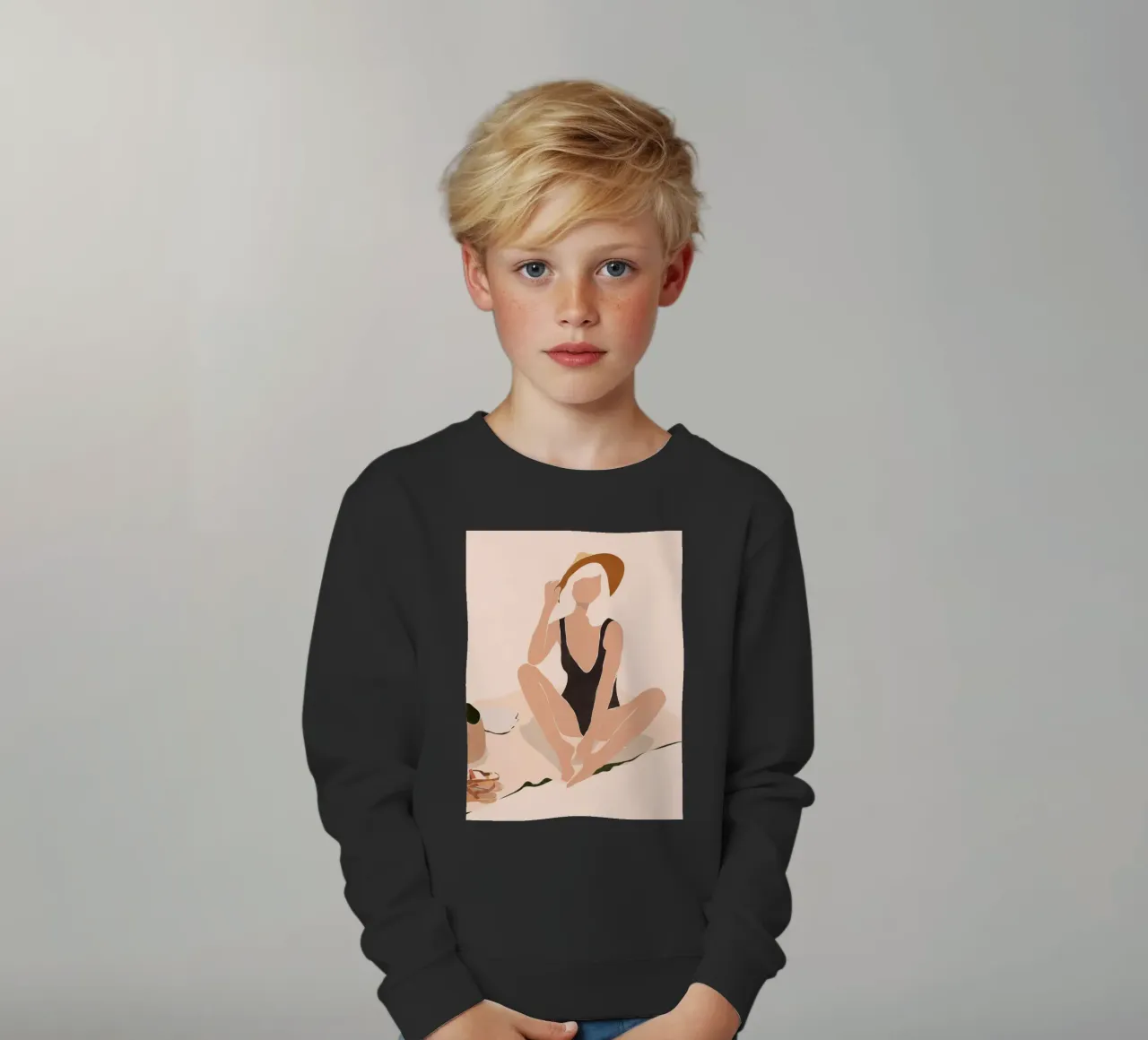 Pausa in spiaggia felpa bambino da LeaDArt