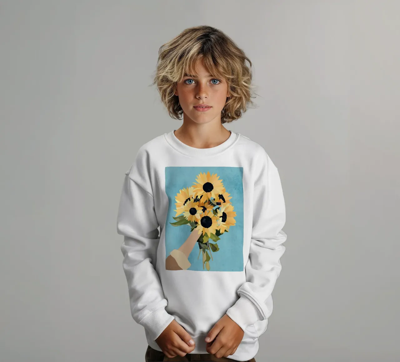 Il sole in mano felpa bambino da LeaDArt