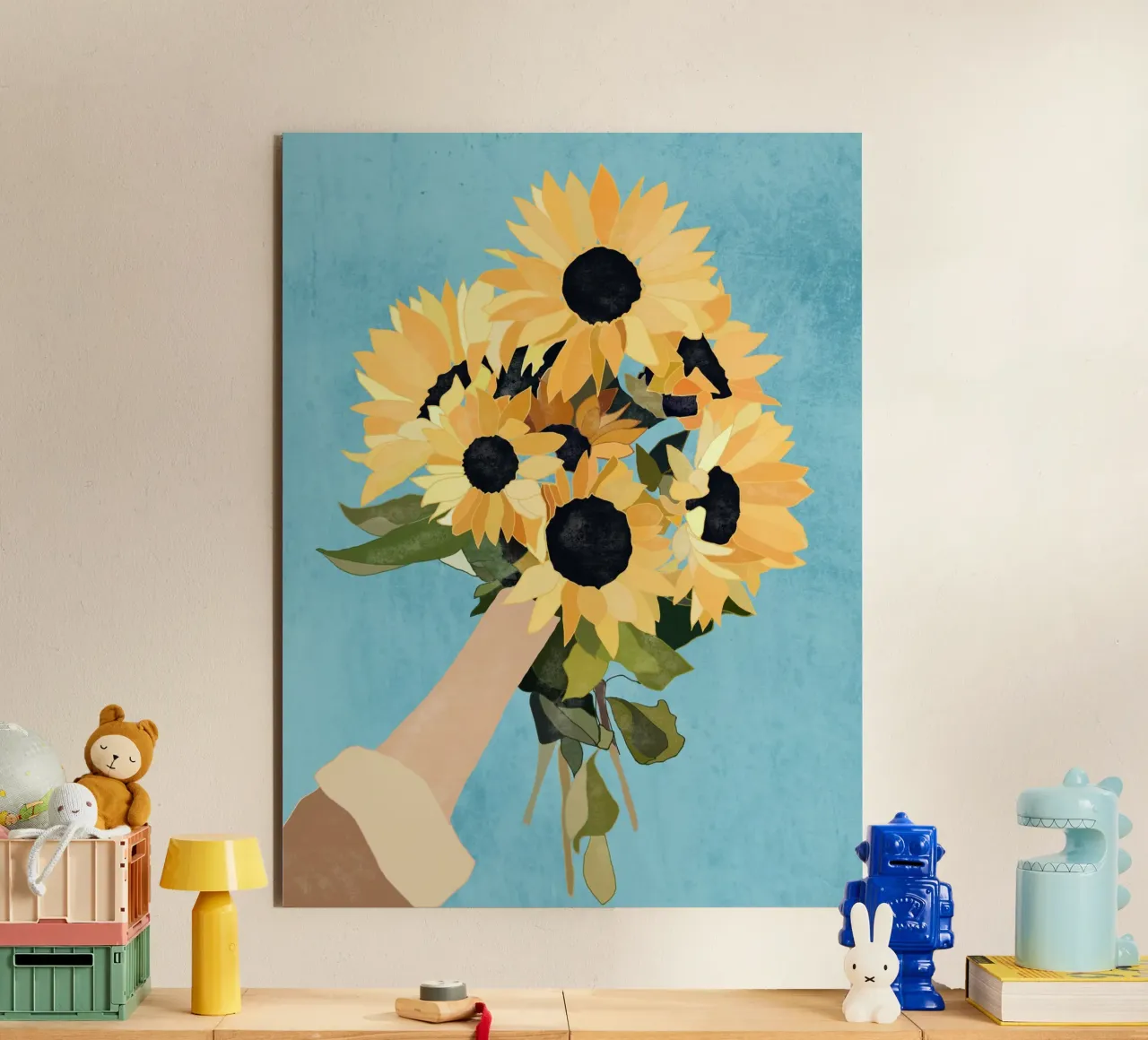 Il sole in mano alluminio dibond da LeaDArt