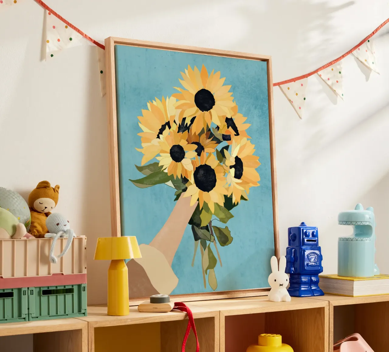 Zon in de hand canvas van LeaDArt