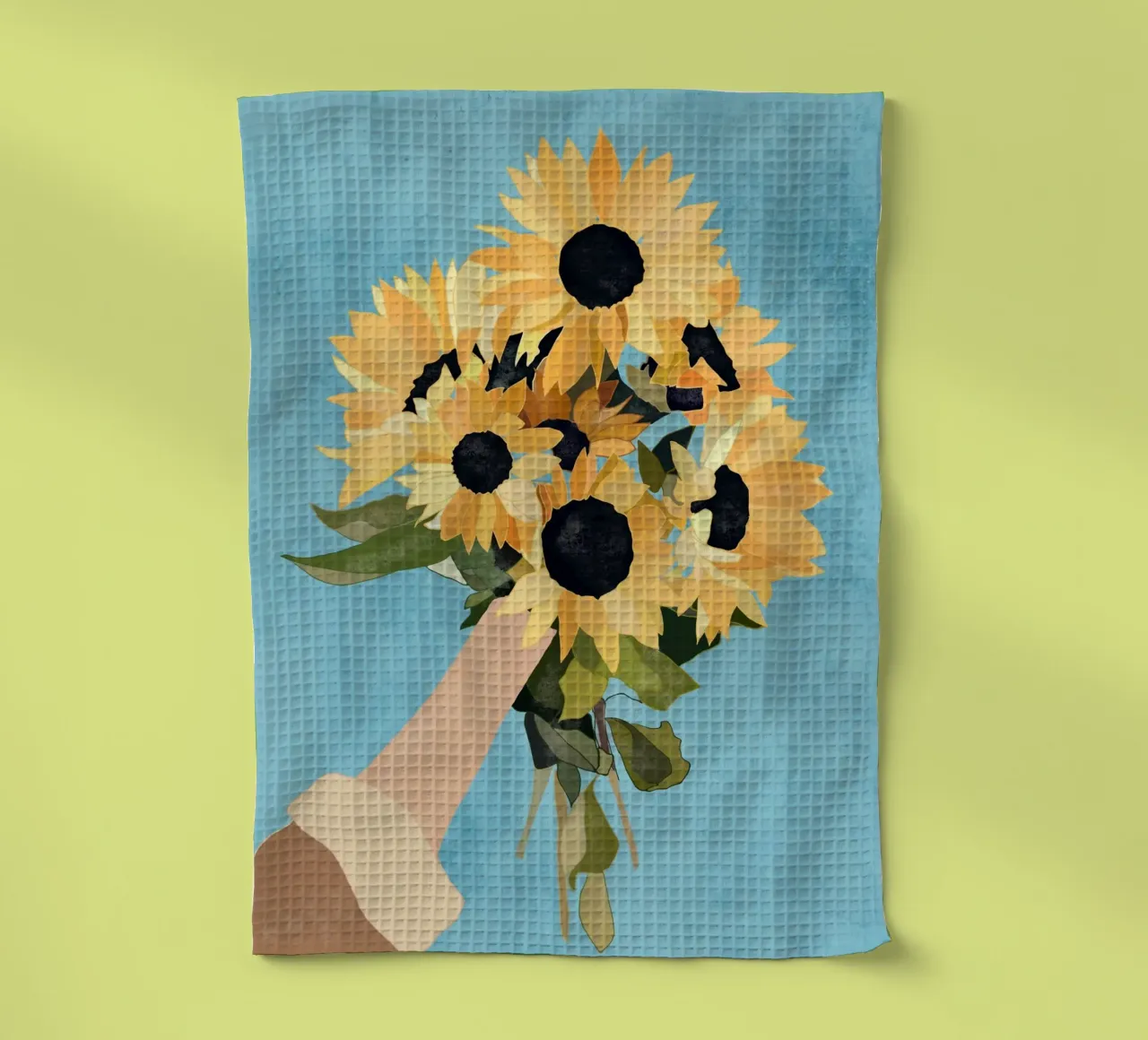 Il sole in mano canovaccio da cucina da LeaDArt