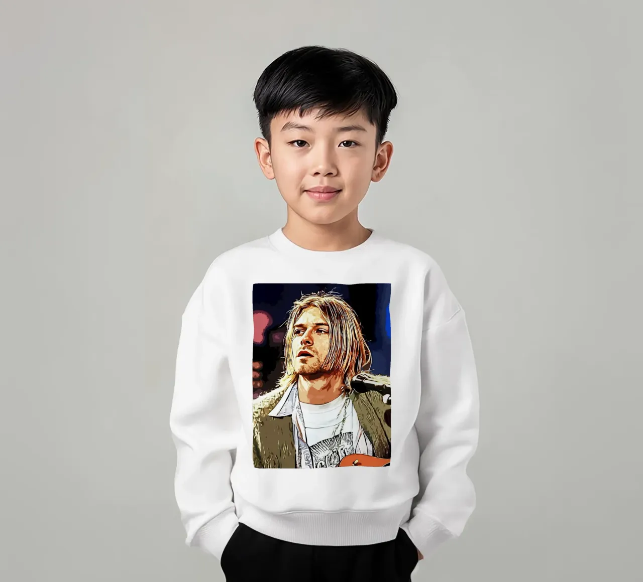 Nirvana Kurt Cobain 5 Arte felpa bambino da music soul