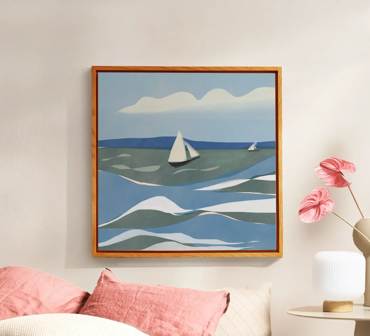 Waves and sail plexiglas de Little Dean