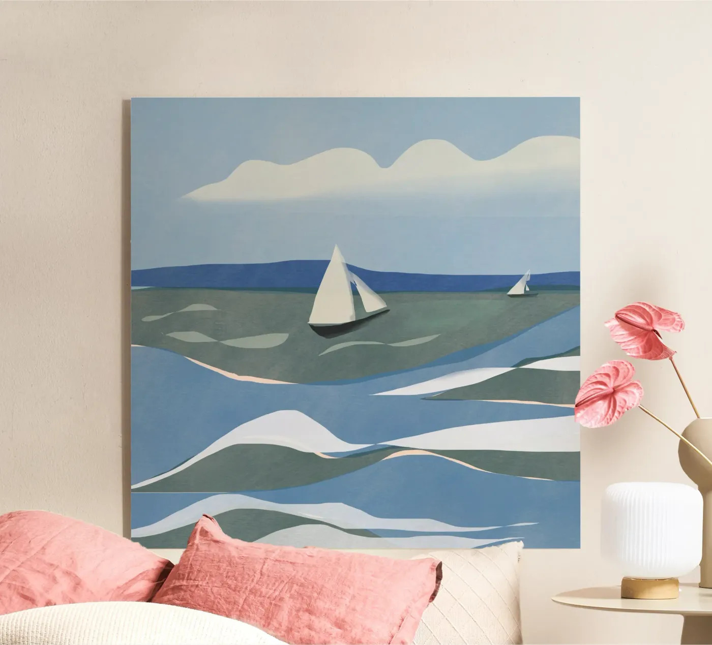 Waves and sail plexiglas de Little Dean