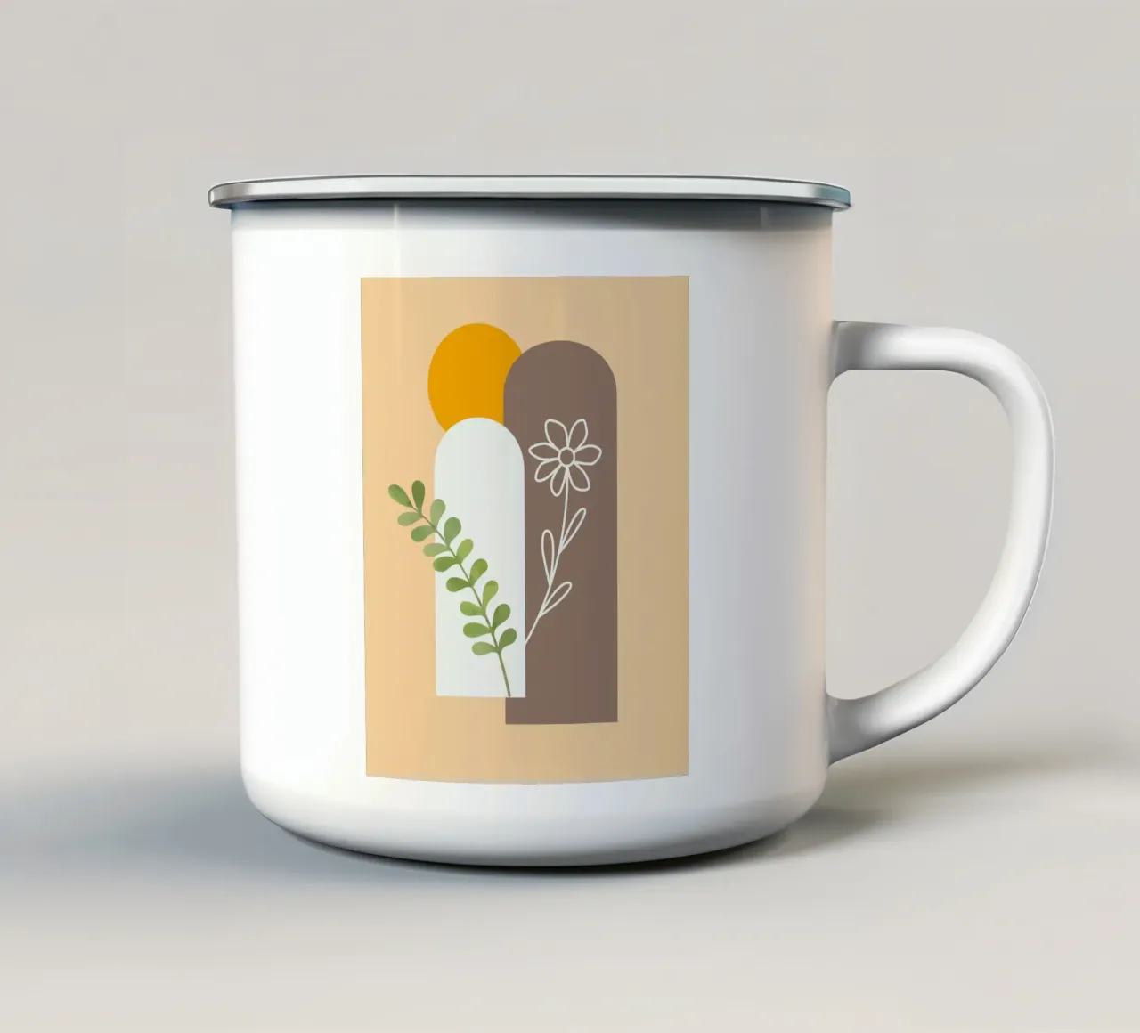 white outline floral tazza in smalto da Creaton