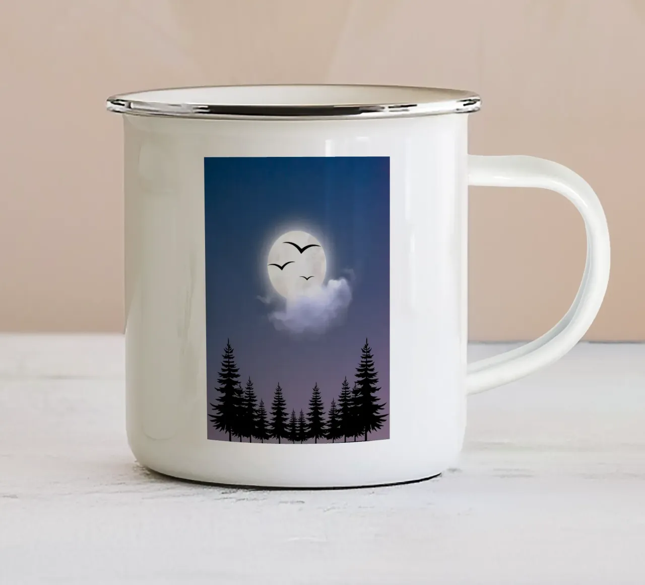 moon cloudy tazza in smalto da Creaton