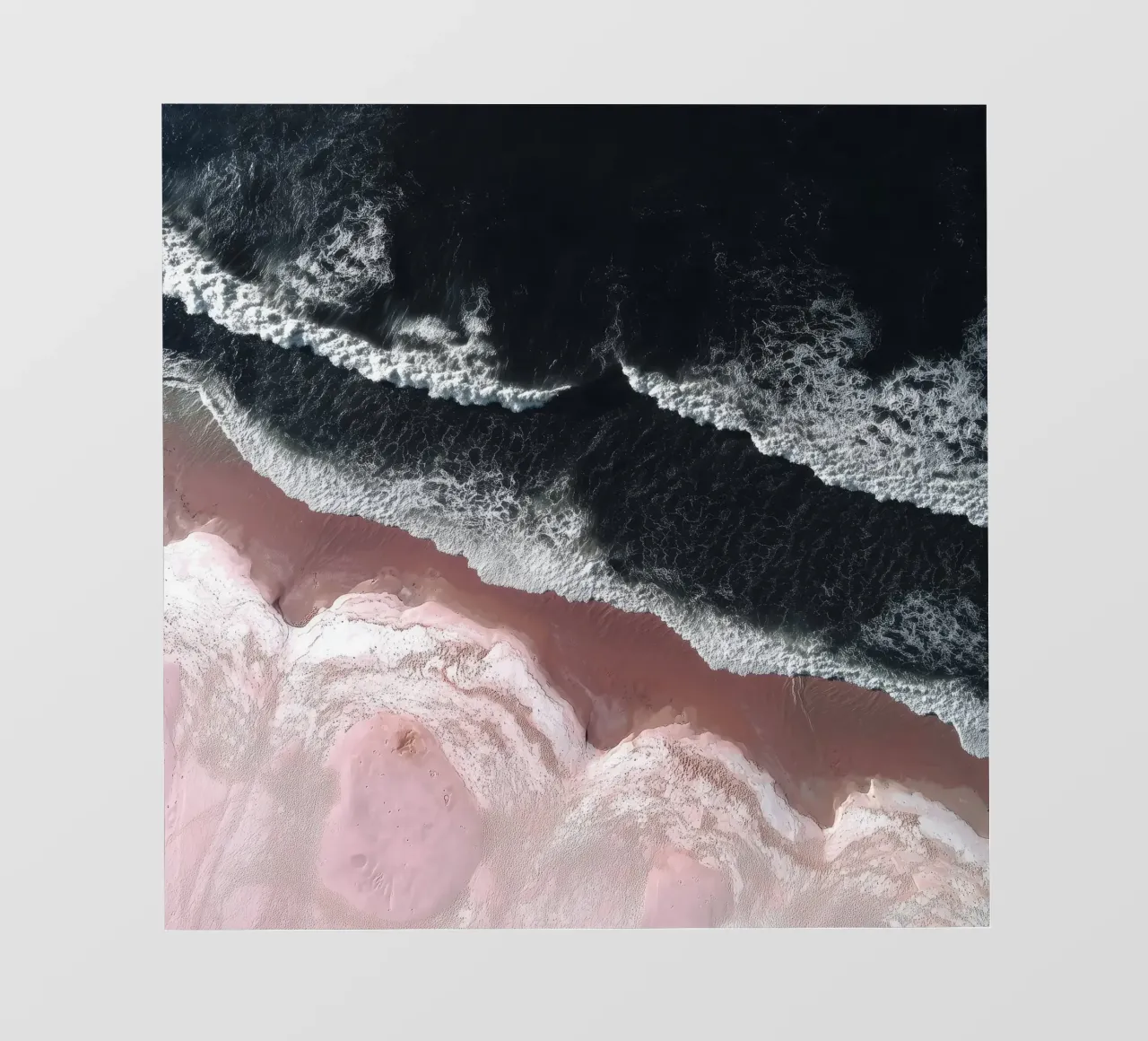 Blush Shoreline – Aerial Ocean and Sand Photography Print pvc cover by Vela Luna