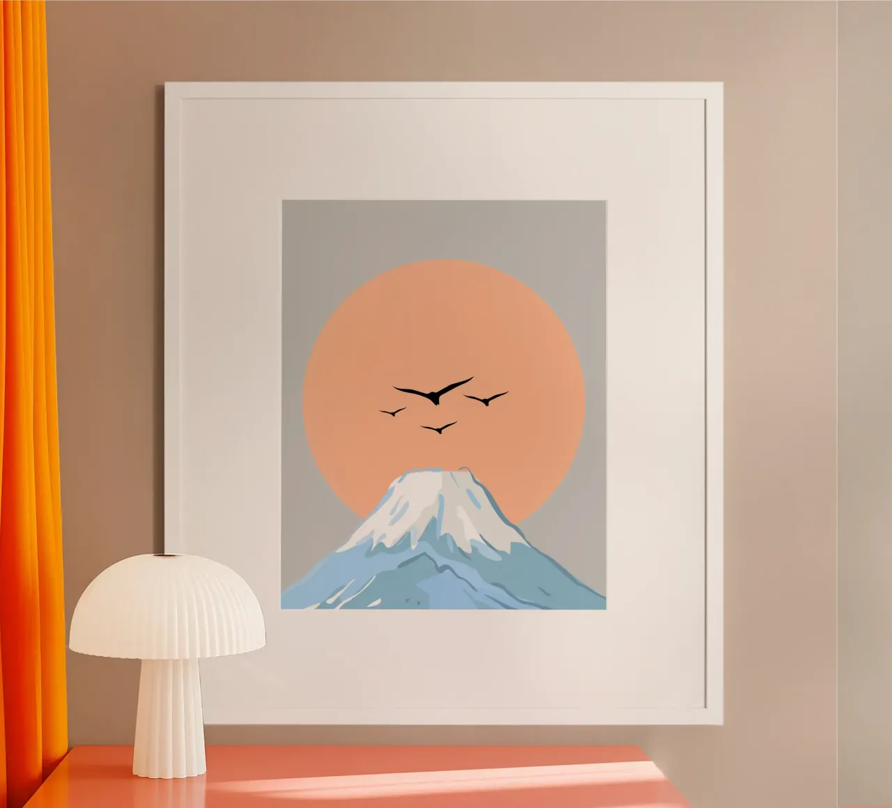 natural summit majestic poster con telaio in plastica da Creaton