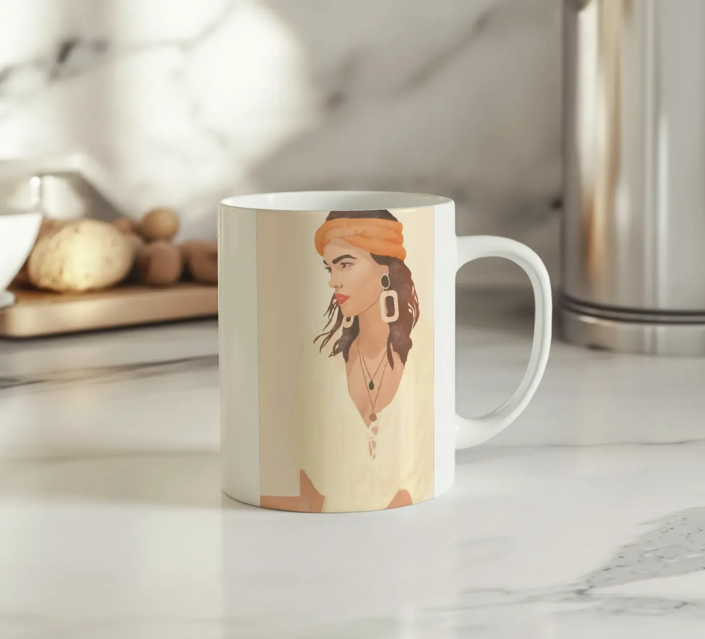 Side Profile ceramic mug by LeaDArt