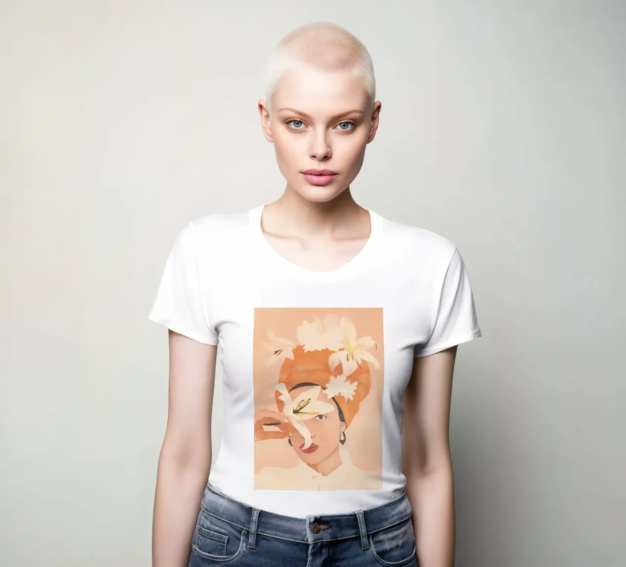 White Lily women's fitted t-shirt by LeaDArt