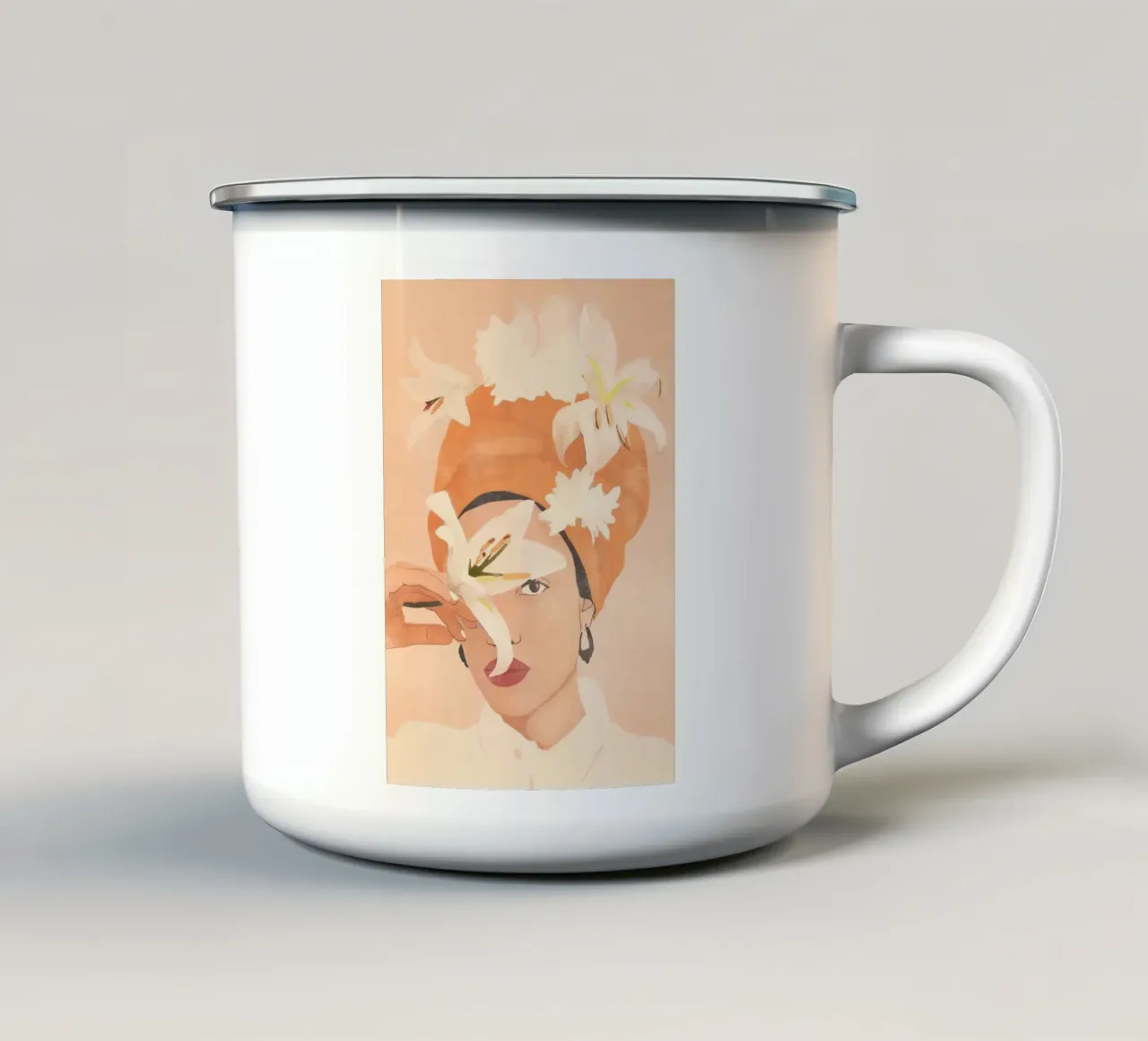 Giglio bianco tazza in smalto da LeaDArt