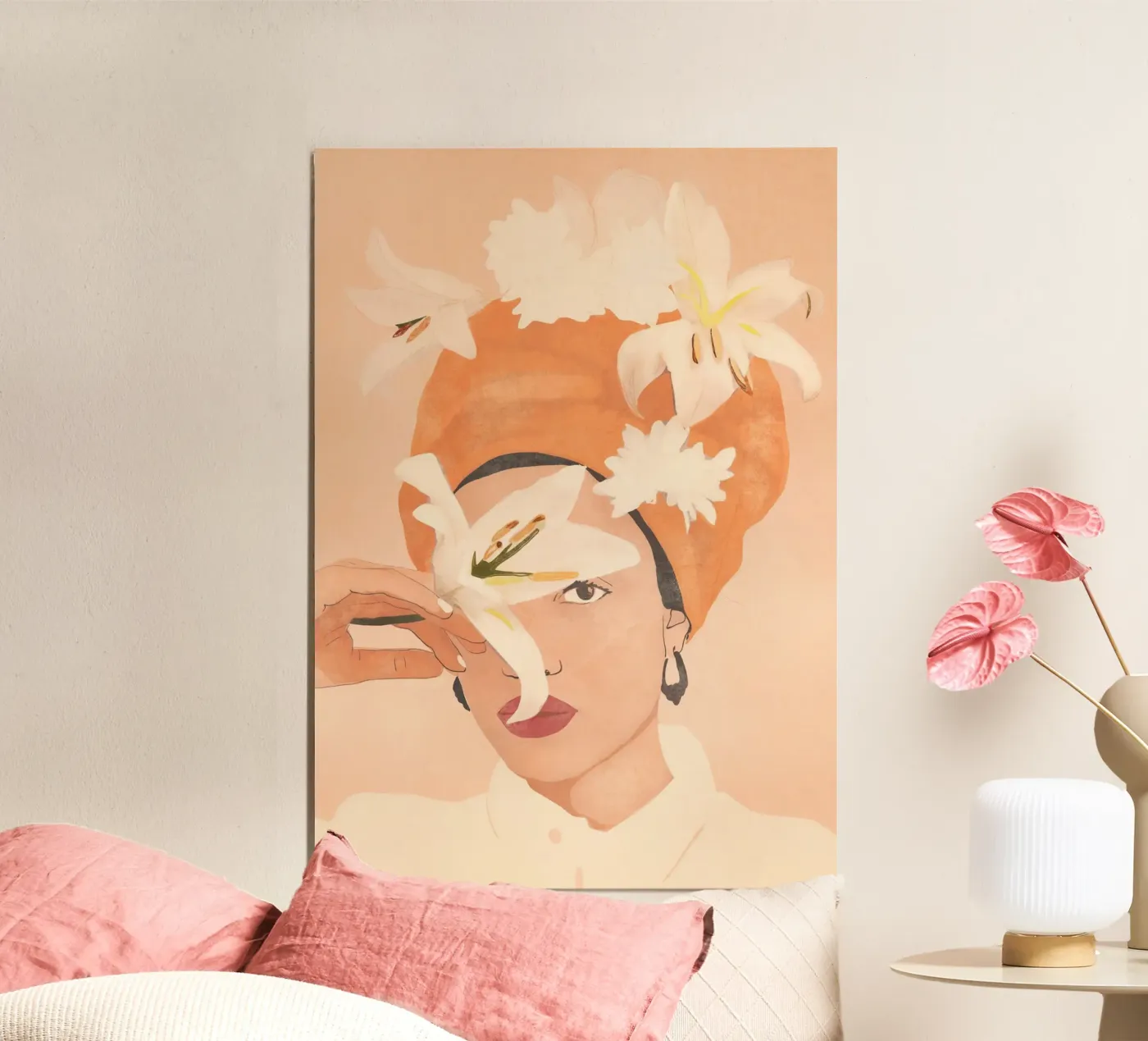 Witte Lelie poster van LeaDArt