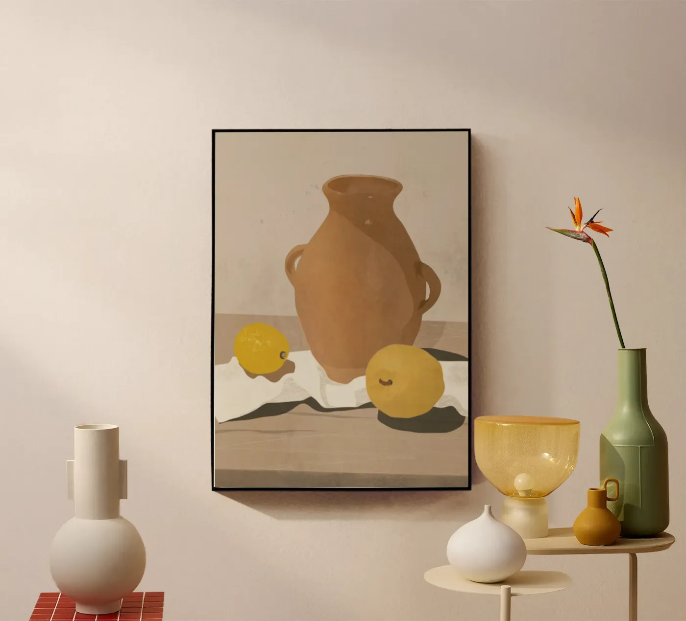 Twee Citroenen acryl van LeaDArt