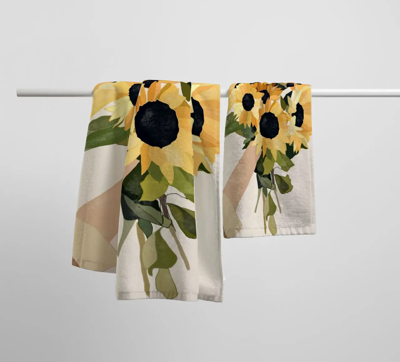 Sole in mano 2 asciugamano da bagno da LeaDArt