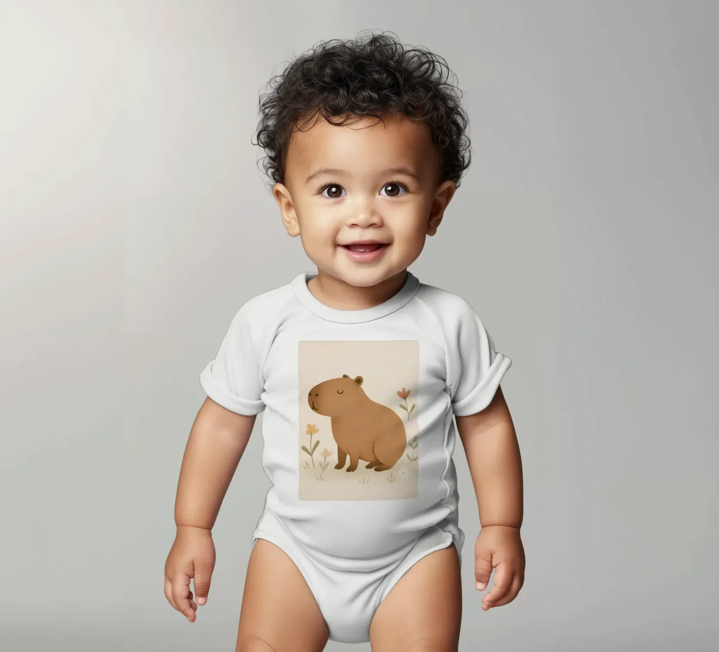 Capybara Kurzarm Babybody von Attaboy Dsgn