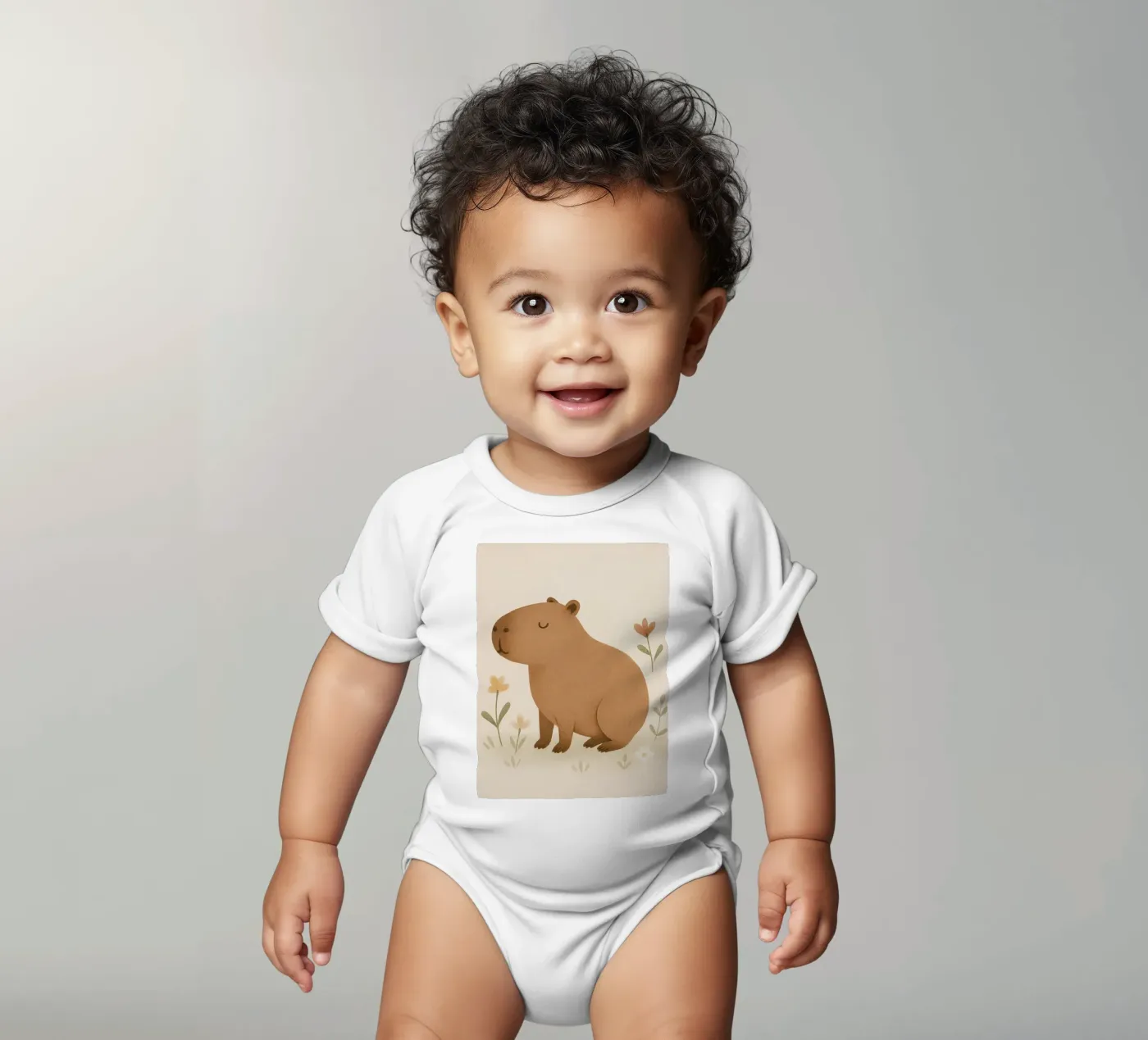 Capybara Kurzarm Babybody von Attaboy Dsgn