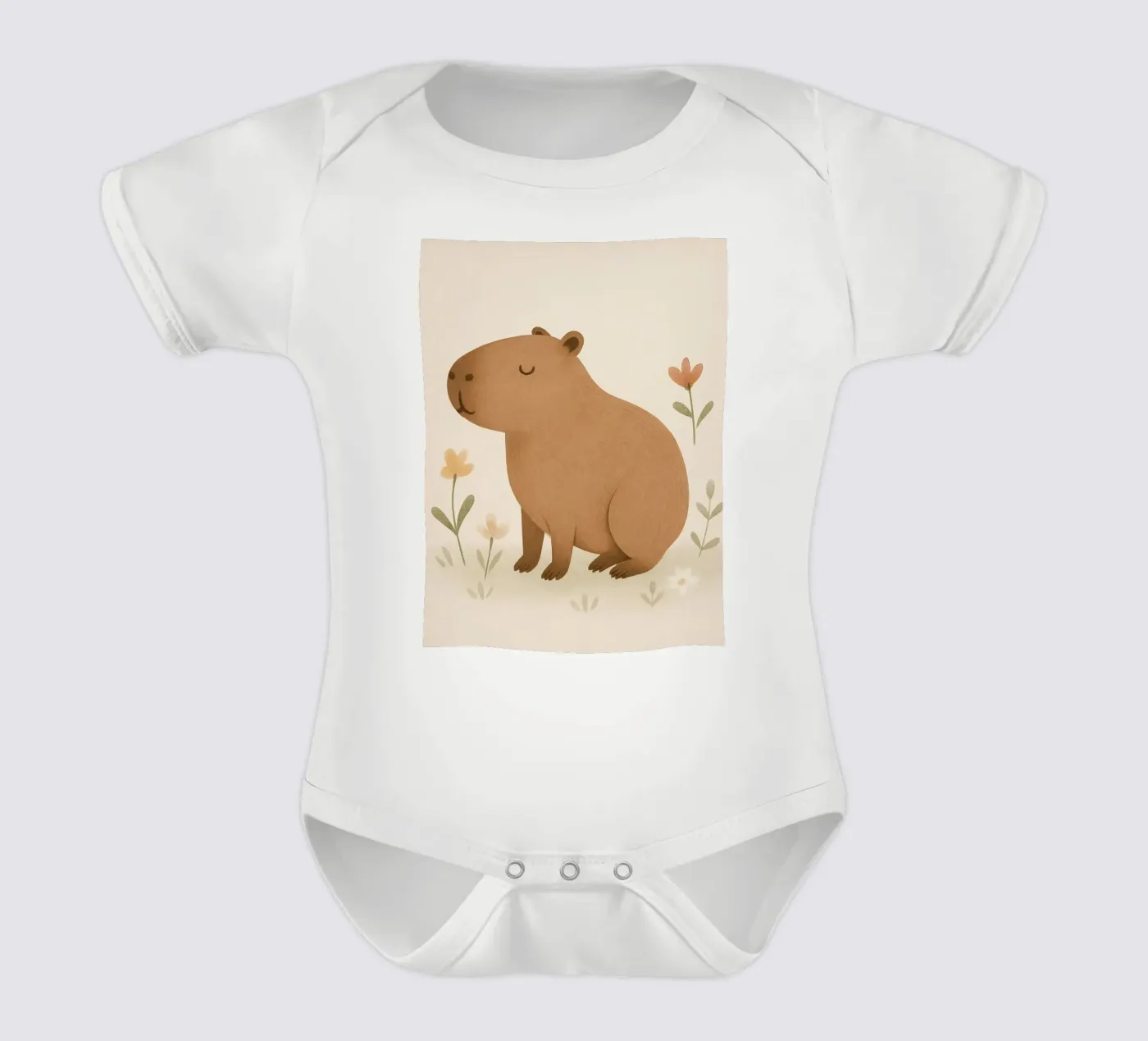 Capybara Kurzarm Babybody von Attaboy Dsgn