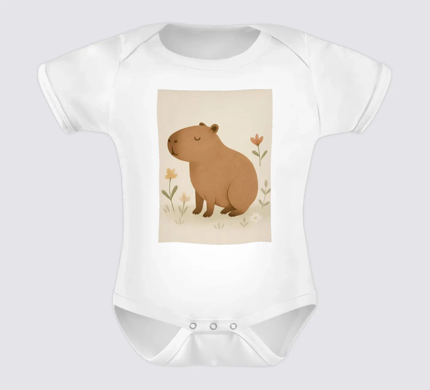 Capybara Kurzarm Babybody von Attaboy Dsgn