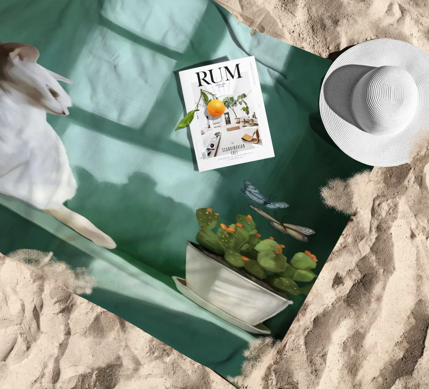 Emerald Tranquility beach towel by Verse